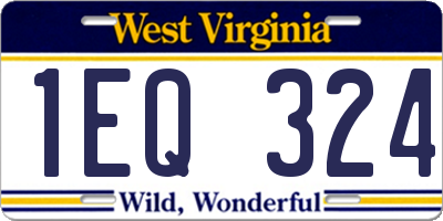 WV license plate 1EQ324