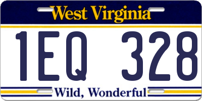 WV license plate 1EQ328