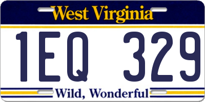 WV license plate 1EQ329