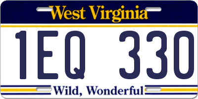 WV license plate 1EQ330