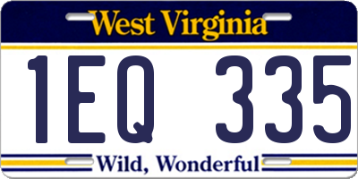 WV license plate 1EQ335