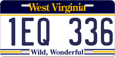 WV license plate 1EQ336