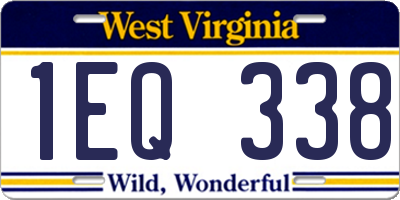 WV license plate 1EQ338