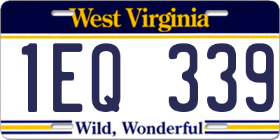 WV license plate 1EQ339