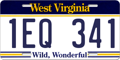 WV license plate 1EQ341
