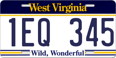 WV license plate 1EQ345