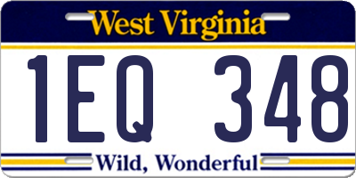WV license plate 1EQ348