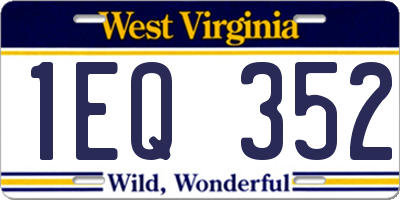 WV license plate 1EQ352