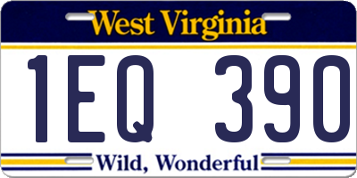 WV license plate 1EQ390