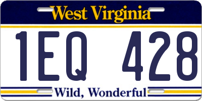 WV license plate 1EQ428