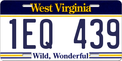 WV license plate 1EQ439
