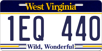 WV license plate 1EQ440