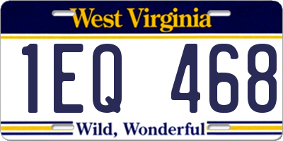 WV license plate 1EQ468