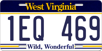 WV license plate 1EQ469