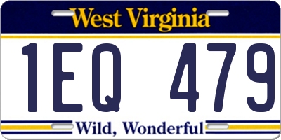 WV license plate 1EQ479