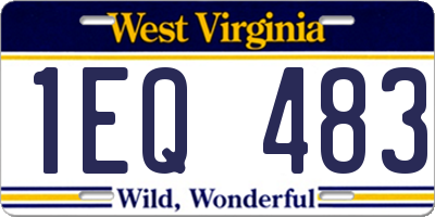 WV license plate 1EQ483