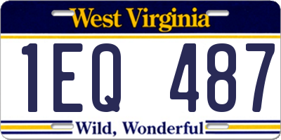 WV license plate 1EQ487