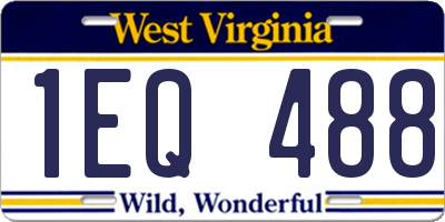 WV license plate 1EQ488
