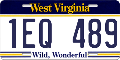 WV license plate 1EQ489