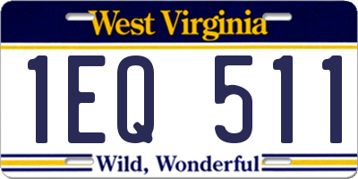WV license plate 1EQ511