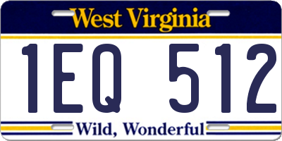 WV license plate 1EQ512