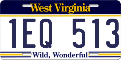 WV license plate 1EQ513