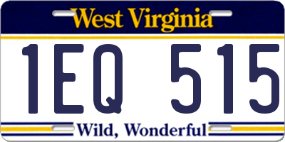 WV license plate 1EQ515
