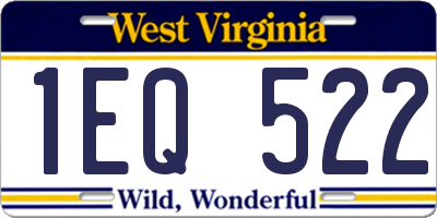 WV license plate 1EQ522