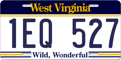 WV license plate 1EQ527