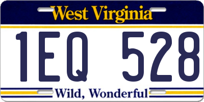 WV license plate 1EQ528