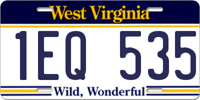 WV license plate 1EQ535