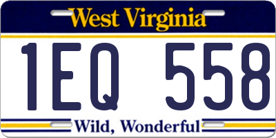 WV license plate 1EQ558