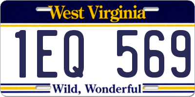WV license plate 1EQ569
