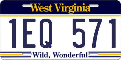 WV license plate 1EQ571