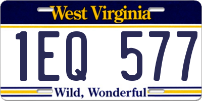 WV license plate 1EQ577