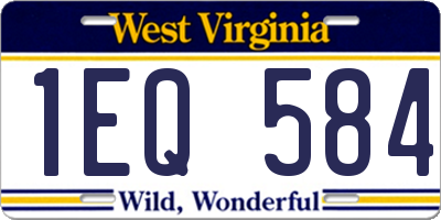 WV license plate 1EQ584