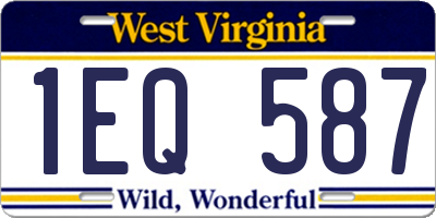WV license plate 1EQ587