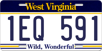 WV license plate 1EQ591