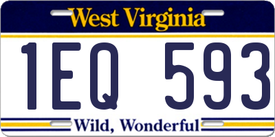 WV license plate 1EQ593