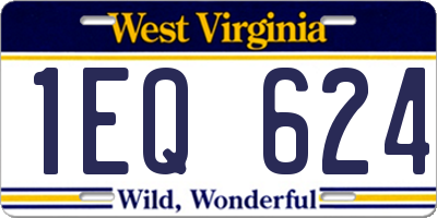 WV license plate 1EQ624