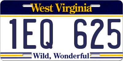 WV license plate 1EQ625