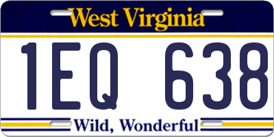 WV license plate 1EQ638
