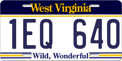 WV license plate 1EQ640