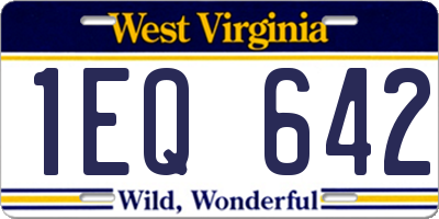 WV license plate 1EQ642