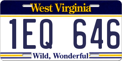 WV license plate 1EQ646
