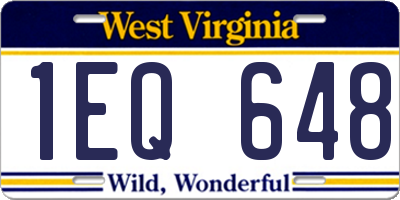 WV license plate 1EQ648
