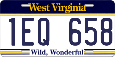WV license plate 1EQ658