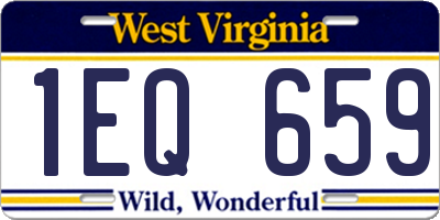 WV license plate 1EQ659