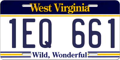 WV license plate 1EQ661