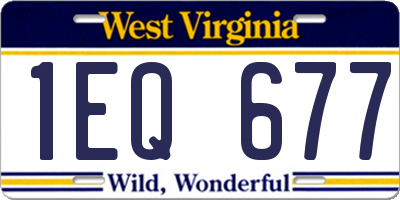 WV license plate 1EQ677